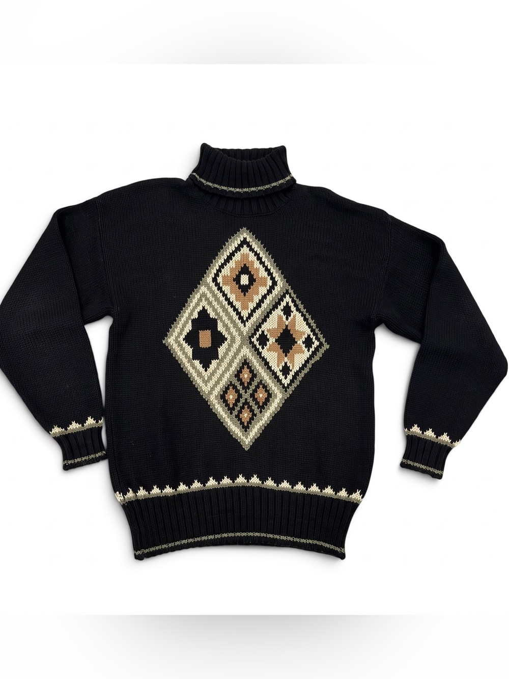 Vintage 90s Lizsport Liz Claiborne Sweater Women’s L Black Ramie Cotton SW